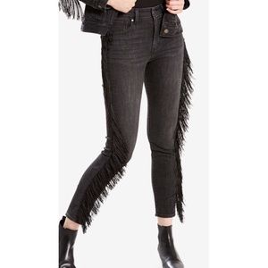 Levi’s High Waist Skinny Ankle Fringe Jeans